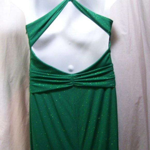 Shelli Segal Laundry Prom Green Sparkle Sexy Evening Gown Size 14 NWOT - Picture 4 of 5
